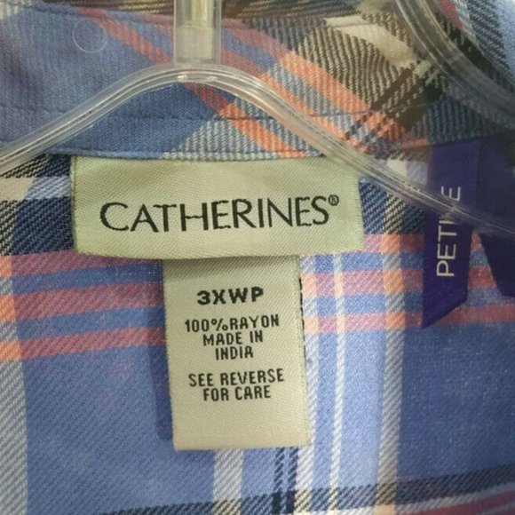 Catherine  purple pink plaid button down shirt - Picture 7 of 7